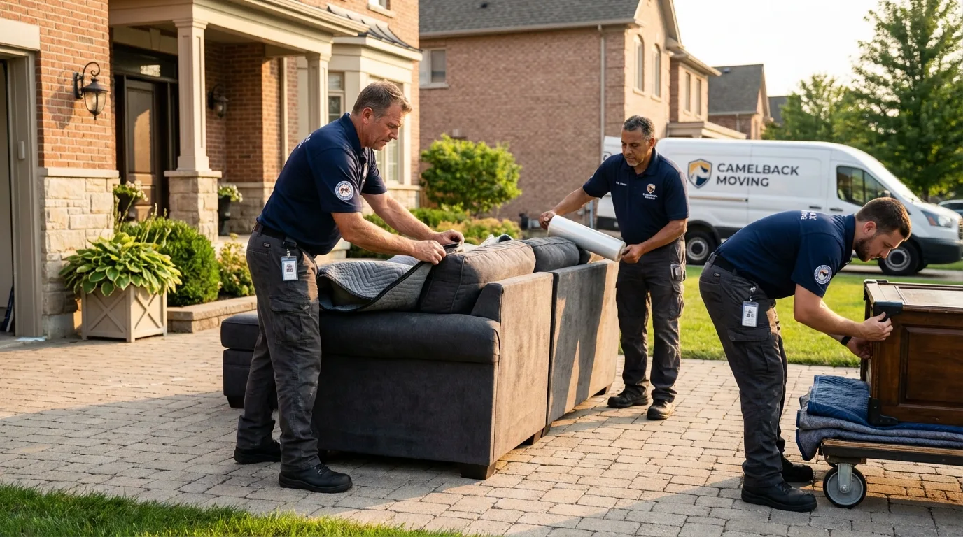 Large estate moving crew wrapping furniture in Theodore, AL